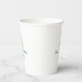 Gobelets En Papier Joyeux 40e anniversaire vert ajouter nom monogramm (Droite)