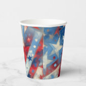 Gobelets En Papier Joyeux 4 juillet | Drapeau américain Abstrait patr (Droite)