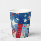 Gobelets En Papier Joyeux 4 juillet | Drapeau américain Abstrait patr (Recto)