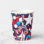 Gobelets En Papier Joyeux 4 juillet | Étoiles et rayures Abstraites (Droite)