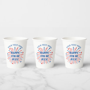 Gobelets En Papier Joyeux 4 juillet fête de feux d'artifice personnal