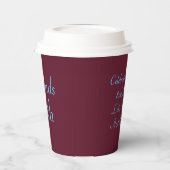 Gobelets En Papier Joyeux 80e anniversaire Maroon et bleu (Gauche)