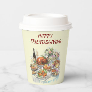 Gobelets En Papier Joyeux Action d'amitié Coupes De Papier Thanksgi