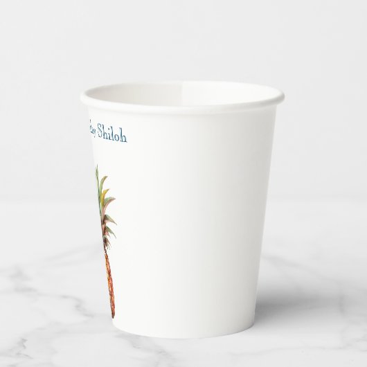 Gobelets En Papier Joyeux ananas tropical (Gauche)