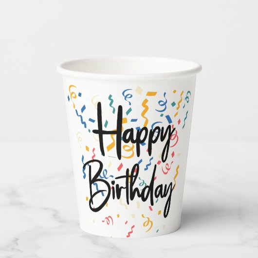 Gobelets En Papier Joyeux anniversaire (Verso)