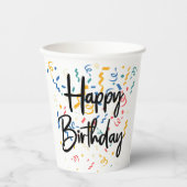 Gobelets En Papier Joyeux anniversaire (Recto)