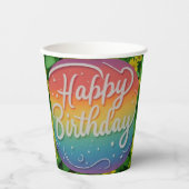 Gobelets En Papier Joyeux anniversaire (Recto)