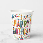 Gobelets En Papier Joyeux anniversaire (Verso)