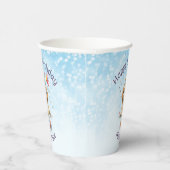 Gobelets En Papier Joyeux Anniversaire à un chiot mignon avec un chap (Droite)