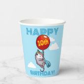 Gobelets En Papier Joyeux anniversaire ! Ajouter L'Âge Opossum & Ball (Verso)