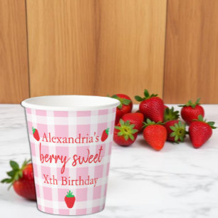 Gobelets En Papier Joyeux Anniversaire aux Fruits Rouges