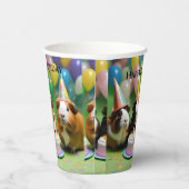 Gobelets En Papier Joyeux Anniversaire Avec Des Cochons De Guinée De (Droite)