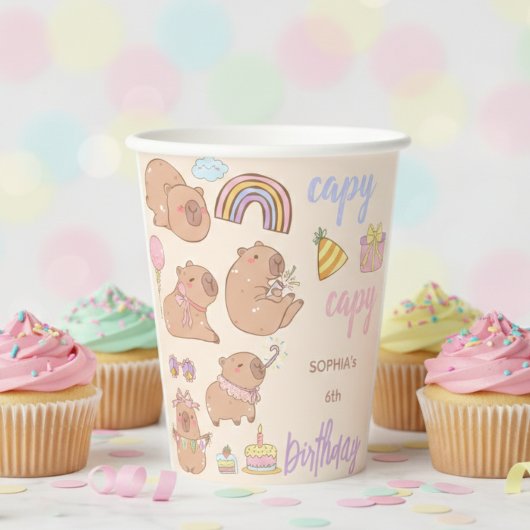 Gobelets En Papier Joyeux anniversaire capy