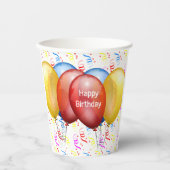 Gobelets En Papier Joyeux Anniversaire C'est l'heure de faire la fête (Recto)