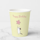 Gobelets En Papier Joyeux Anniversaire Chat Mignon (Recto)