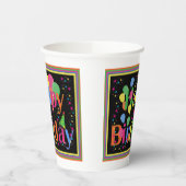 Gobelets En Papier Joyeux anniversaire coloré (Gauche)