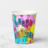 Gobelets En Papier Joyeux anniversaire Colorful Paper Party Cup (Verso)