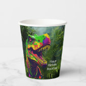 Gobelets En Papier Joyeux anniversaire Dino-tastic (Recto)