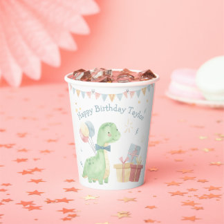 Gobelets En Papier Joyeux anniversaire Dinosaur fête