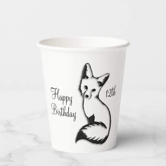 Gobelets En Papier Joyeux anniversaire Fox w Age (Verso)