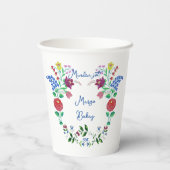 Gobelets En Papier Joyeux Anniversaire Kalocsai Flower Folk Art (Verso)