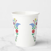 Gobelets En Papier Joyeux Anniversaire Kalocsai Flower Folk Art (Gauche)