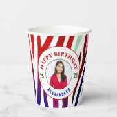 Gobelets En Papier Joyeux Anniversaire Photo Tirures colorées Personn (Verso)