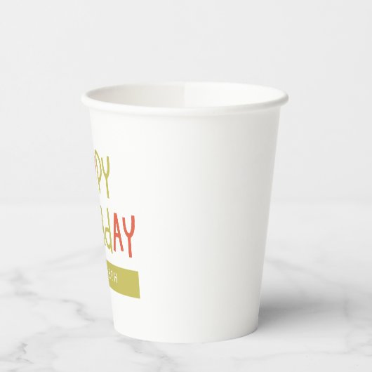 Gobelets En Papier Joyeux Anniversaire Preppy Jouer Amusant Simple Sa (Gauche)