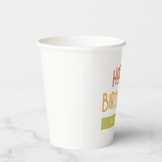 Gobelets En Papier Joyeux Anniversaire Preppy Jouer Amusant Simple Sa (Droite)