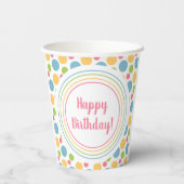 Gobelets En Papier Joyeux anniversaire Rainbow Colours Party (Verso)