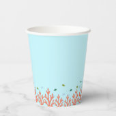 Gobelets En Papier Joyeux anniversaire Sea Green Turtle & Coral Reef (Verso)