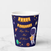 Gobelets En Papier Joyeux Anniversaire Tasse Fête Spatiale | Thème As (Recto)