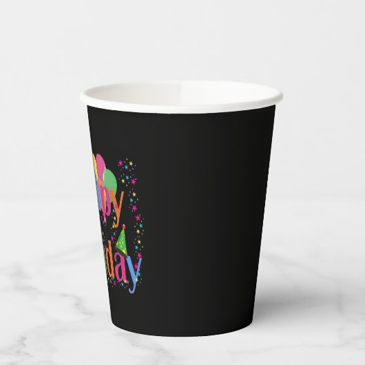 Gobelets En Papier Joyeux Ballons de fête d'anniversaire (Gauche)