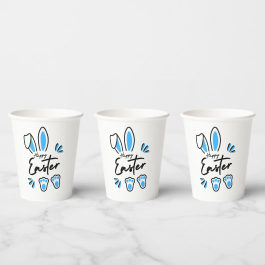 Gobelets En Papier Joyeux bleu de Pâques (Multi)