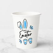 Gobelets En Papier Joyeux bleu de Pâques (Recto)