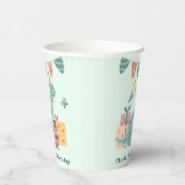 Gobelets En Papier Joyeux Brachiosaurus Dinosaur avec cadeaux d'anniv (Droite)