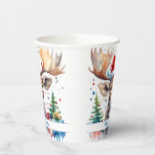 Gobelets En Papier Joyeux Casquette de Noël Moose - (Gauche)