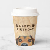 Gobelets En Papier Joyeux Chien de Pékin d'anniversaire (Verso)