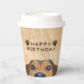 Gobelets En Papier Joyeux Chien de Pékin d'anniversaire (Recto)