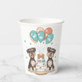 Gobelets En Papier Joyeux Chiens Schnauzer (Verso)