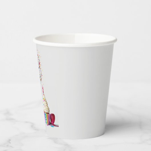 Gobelets En Papier Joyeux Cupcake d'anniversaire (Gauche)