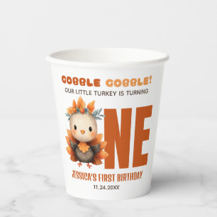 Gobelets En Papier Joyeux dindon automne Action de grâce fête premier