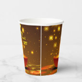 Gobelets En Papier Joyeux Diwali 20xx Diya Flamme Jaune Étincelles (Droite)
