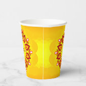 Gobelets En Papier Joyeux Diwali Ajouter année Jaune Rouge (Droite)