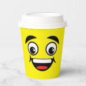 Gobelets En Papier Joyeux Emoji Face Coupes de papier personnel (Recto)