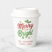 Gobelets En Papier Joyeux et lumineux Festive moderne Noël unique (Recto)