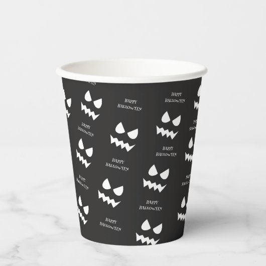 Gobelets En Papier Joyeux Fantôme Fantôme Fête Halloween (Recto)