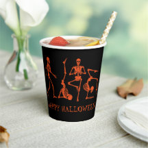 Joyeux Halloween Black Orange Skeleton Party