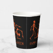 Gobelets En Papier Joyeux Halloween Black Orange Skeleton Party (Droite)