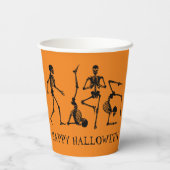 Gobelets En Papier Joyeux Halloween Black Orange Skeleton Party (Verso)